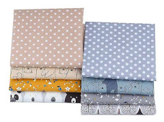 8-pack Bomullstyg för Hantverk, Patchwork-Kvadrater, Quiltning, Syprojekt, DIY