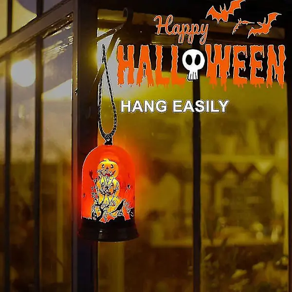 Halloween Dekoration Pumpa Lampskärm, Orange Retro Nattlampa Batteridriven, Heminredning Spökfestival Dekorativ Natt