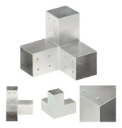 The Living Store Stolpbeslag Y-form galvaniserad metall 81x81 mm - Staketstolpar