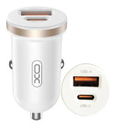 30W USB-C PD / USB QC3.0 Billaddare För iPhone, Samsung Vit