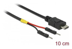 Delock - USB-/strömkabel - mikro-USB typ B (hane) till 2-stifts USB-kontakt (hane) separat - 10 cm - svart