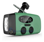 Vevradio med Solceller Ficklampa - 1200mAh Powerbank