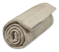 Vinter Bloom - Filt Soft Grid Blanket ECO Pebble Greige