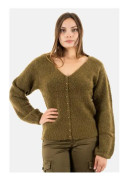 Cardigans Morgan 222-Mania Olive - Morgan - Dam - Klassisk krage