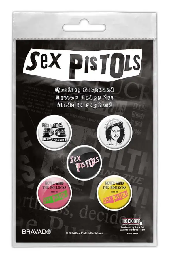 Sex Pistols Never Mind The Bollocks Badge Set (Förpackning med 5 st)