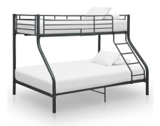 vidaXL Våningssäng svart metall 140x200/90x200 cm