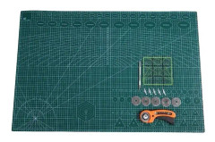 Rotarykniv, 45mm blad, halkfritt handtag, Läder A2 Kit