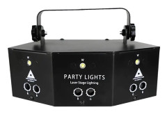 Scenlaserljusprojektor, 10W effekt, 12 mönster, fjärrkontroll,9 Öga