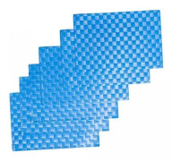 Köksmatta - 33x48 cm - LOT 6 PLACEMATTA SOLAN Blå - Polypropen - UN AMOUR DE TAPIS
