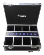 Batteridriven LED Par-lampa, 6x18W RGBWA+UV, 16,7 miljoner färgalternativ,Vit, Flightcase 8i1