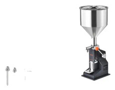 VEVOR Manuell Pasta Vätske Fyllmaskin, 5-50 mL Kapacitet, 304 Rostfritt Stål Konstruktion,5 - 100 ml