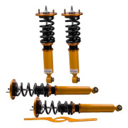 Coilover-dämpare, 24 nivåer justerbar dämpning, hållbar aluminiumkonstruktion, förbättrad hantering