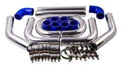 Universellt Intercooler Turbo Rörkit, 2,5" Aluminiumkonstruktion, Ökad Luftflöde, Premium Silikon Slangar