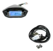 Motorcykel LCD-varvräknare hastighetsmätare, 13000 RPM, multifunktionsdisplay,med sensor