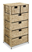 vidaXL Förvaringsmöbel med 6 korgar 47x37x100 cm vattenhyacint