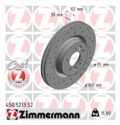 Bromsskiva Ventilerad, Framaxel Zimmermann 450.5213.52 - land rover discovery v, range rover iv, range rover sport ii - OE LR038934