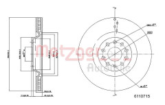 Bromsskiva, framaxel höger, framaxel vänster - audi, seat, skoda, vw - OE 1K0 615 301 AD, 3C0 615 301 C, 5Q0 615 301 G