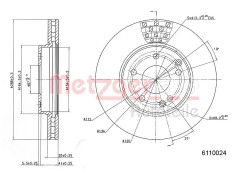 Bromsskiva, Framaxel - chrysler, mercedes-benz - OE 0 5098 063AA, 203 421 03 12, 2034210312