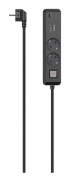 Hama - Effektband - USB-C / USB-A 65W, PD, switch - 250 V - 3680 Watt - utgångskontakter: 2 - 1.4 m sladd - svart/grå
