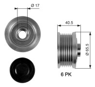 Frihjulskoppling, generator 100A Gates Drivealignâ® OAP7032 - alfa romeo, fiat, lancia, opel, saab, suzuki, vauxhall - OE 1204413, 3117179J00, 9318251