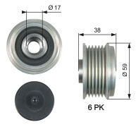 Frihjulskoppling, generator Gates Drivealignâ® OAP7177 - hyundai, kia - OE 373222F000, 373222F001