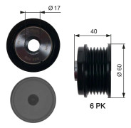 Frihjulskoppling, generator 120A Gates Drivealignâ® OAP7154 - ford, volvo - OE 31285816