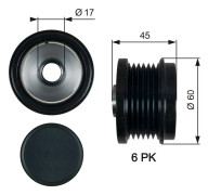 Frihjulskoppling, generator 150A Gates Drivealignâ® OAP7155 - ford, volvo - OE 31285815
