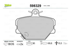 Bromsbeläggsats, Framaxel - smart - OE 0001431V002, 0001431V003000000, 0001431V004000000