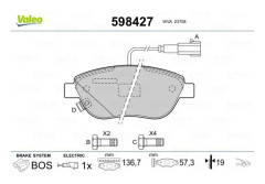 Bromsbeläggsats, Framaxel - abarth, fiat, lancia, opel, vauxhall - OE 1605157, 1605181, 51928528