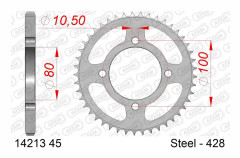 Ståldrev Afam 14213 #428 Suzuki 125 Marauder 98-07 45 Dts