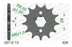 Afam 428 2-håls kedjehjul - silver - 13T