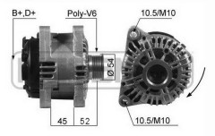 Generator - citroën, fiat, lancia, mitsubishi, peugeot - OE 5705 4F, 5705 5H, 5705 5J
