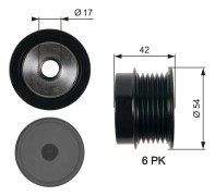 Frihjulskoppling, generator 120A Gates Drivealignâ® OAP7035 - opel, saab, vauxhall - OE 1204151, 1204175, 55564350