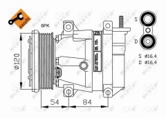 Kompressor, klimatanläggning, chevrolet,daewoo, 96293315, 96394698, 96473633, 96473634, 96539388, 96539392, 96539394, 96539395