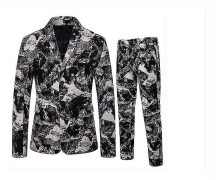 Yunshu Men & s 2-delars slim fit formell kostym Grå M