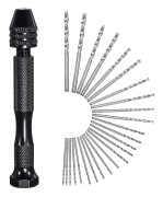 Barsinfi Precisions vise, handborr med vridborrmaskin, 20 stycken, roterande huvud vise 25-piece set