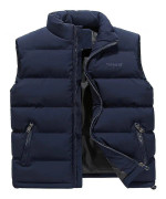 Aoweisia Men & s Outdoor Vest Slim Fit Stand-up Collar Modern Quilted Vest Spring & Autumn & Winter Waistcoat Vest Mörk blå 6XL