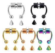 Xqday 5 par falska näsa ring hoop magnetisk Septum Näsa Ring, Falska Septum Piercing