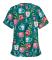 Kvinnor Nursing Uniform Scrub Short Sleeve T-shirt Xmas Blus Tee Toppar Koppar Grön XL
