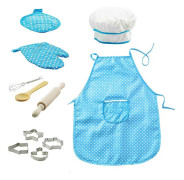 Linkrunning Kockrollspel med Dress Up Kostym och Kökstillbehör, Barn Spela Spel 11 Pcs Leksaksset, Perfekt Present till Jul och Födelsedagsfestblå