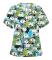 Kvinnor Nursing Uniform Scrub Short Sleeve T-shirt Xmas Blus Tee Toppar Grön XL