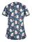 Kvinnor Nursing Uniform Scrub Short Sleeve T-shirt Xmas Blus Tee Toppar Snögubbe mörkblå 2XL