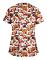 Kvinnor Nursing Uniform Scrub Short Sleeve T-shirt Xmas Blus Tee Toppar Gul M