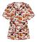 Kvinnor Nursing Uniform Scrub Short Sleeve T-shirt Xmas Blus Tee Toppar Gul M