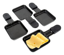 Linkrunning Grillfat Non-stick Gjutjärn Beläggning Minitallrik med Isolerat Handtag, 18x8cm, 4 Delar
