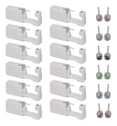 Xqday 12 packar Ear Piercing Gun Kit Själv Ear Nose Piercing Gun Kit, Ingen smärtsäkerhet Näsa Piercing Gun Kit Tool med Diamant Stud Örhängen För ...