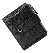 Mikasa Rfid Blocking Ultra-thin Leather Wallet, Enkel liten plånbok (svart)