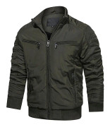 Cloudstyle Casual Stand Collar Enfärgad jacka för män ArmyGreen XL