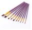 Artist Paint Brush Set 10st högkvalitativt nylonhår trä lila handtag