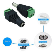 5.5Mm x 2.1mm kvinnlig manlig dc strömkontaktadapter för 5050 3528 5060 enfärgs led-remsa och cctv-kameror Male